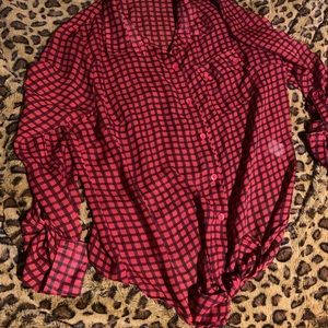 Red and black blouse